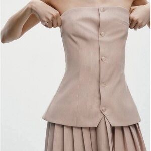 Zara Strapless Dress in Pale Pink